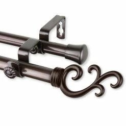 Rod Desyne Swan Double Curtain Rod 0.8125 Diameter 120 - 170