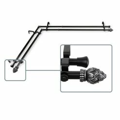 Rod Desyne Bud Corner Window Double Curtain Rod 0.8125 Diameter 120 - 170