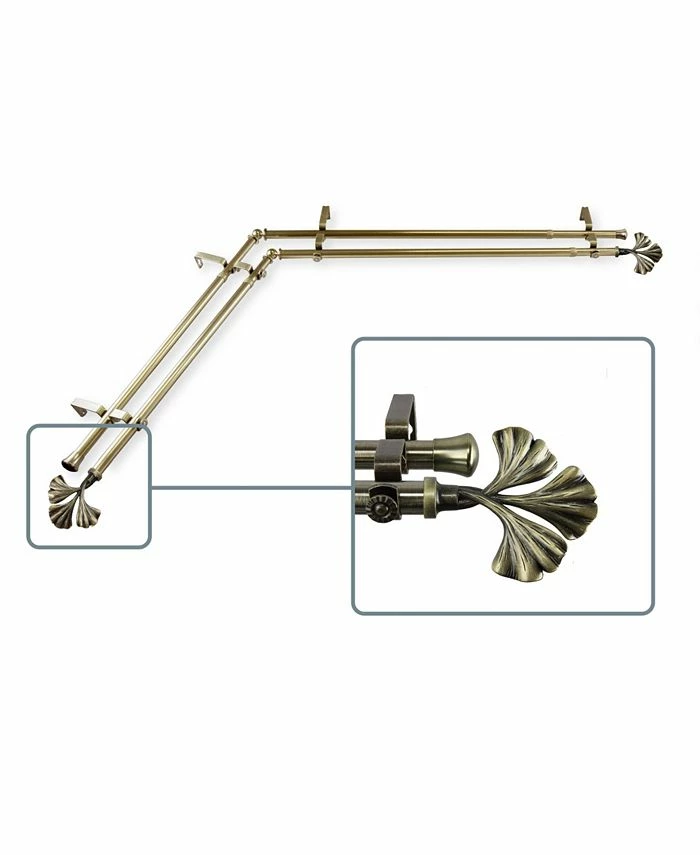 Rod Desyne Fortune Double Corner Curtain Rod 13/16 Inch Dia 48-84 Inch - Image 4