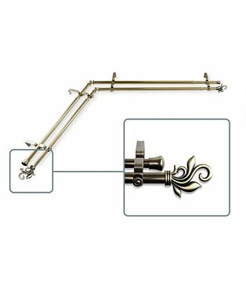 Rod Desyne Lilah Double Corner Curtain Rod 13/16 Inch Dia 28-48 Inch - Image 6