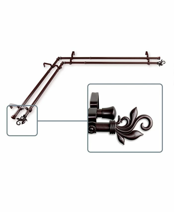 Rod Desyne Lilah Double Corner Curtain Rod 13/16 Inch Dia