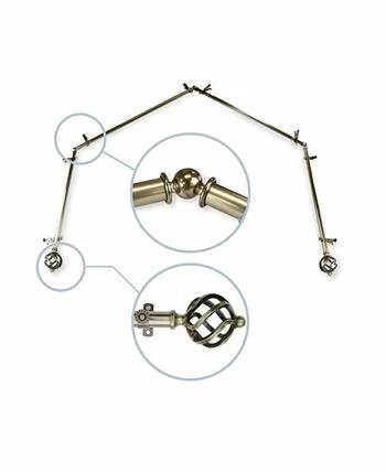 Rod Desyne Twist 4-Sided Bay Curtain Rod 13/16 Inch Dia - Image 5