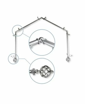 Rod Desyne Twist 4-Sided Bay Curtain Rod 13/16 Inch Dia - Image 3