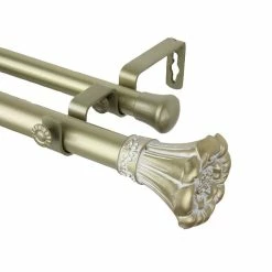 Rod Desyne Blossom Double Curtain Rod 1 OD 66-120 Inch
