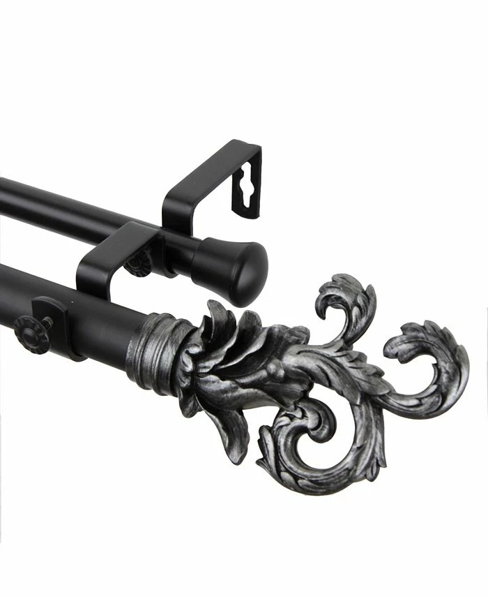 Rod Desyne Plume Double Curtain Rod 1 OD 28-48 Inch