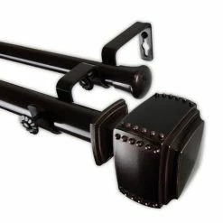 Rod Desyne Bennett Double Curtain Rod 1 OD 160-240 Inch