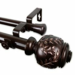 Rod Desyne Colette Double Curtain Rod 1 OD 48-84 Inch
