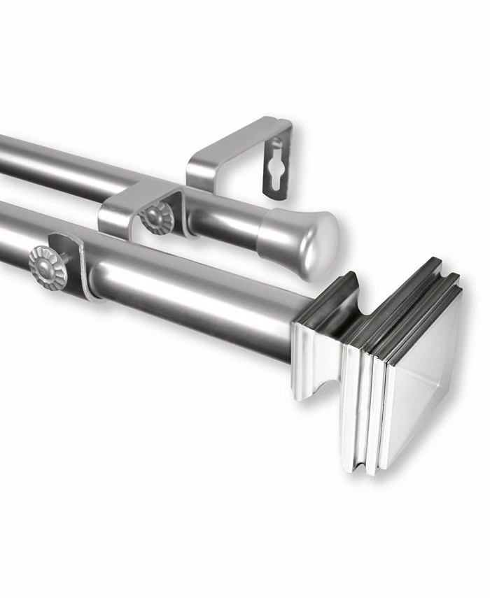 Rod Desyne Bedpost Double Curtain Rod 1 OD 28-48 Inch