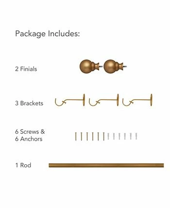 Elrene Cordelia Adjustable 28-48 Curtain Rod With Ball Finials - Image 5