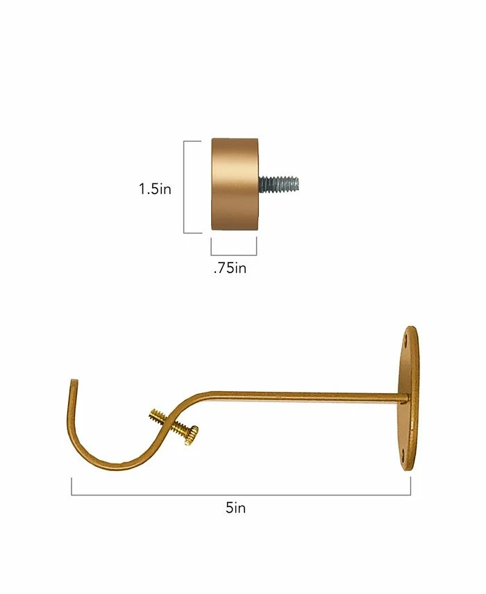 Elrene Serena Adjustable 28-48 Curtain Rod With Cap Finials - Image 4