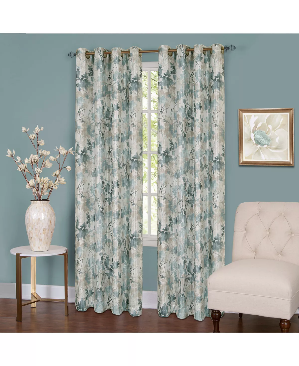 Achim Tranquil Lined Grommet Window Curtain Panel, 50x84