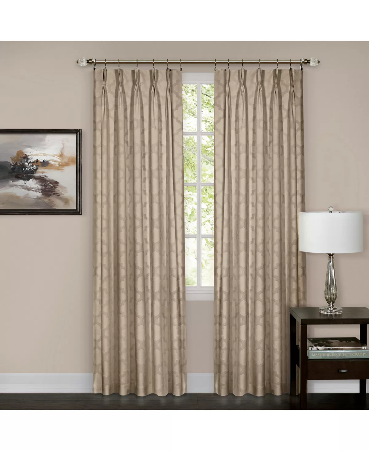 Achim Windsor Pinch Pleat Window Curtain Panel, 34x84