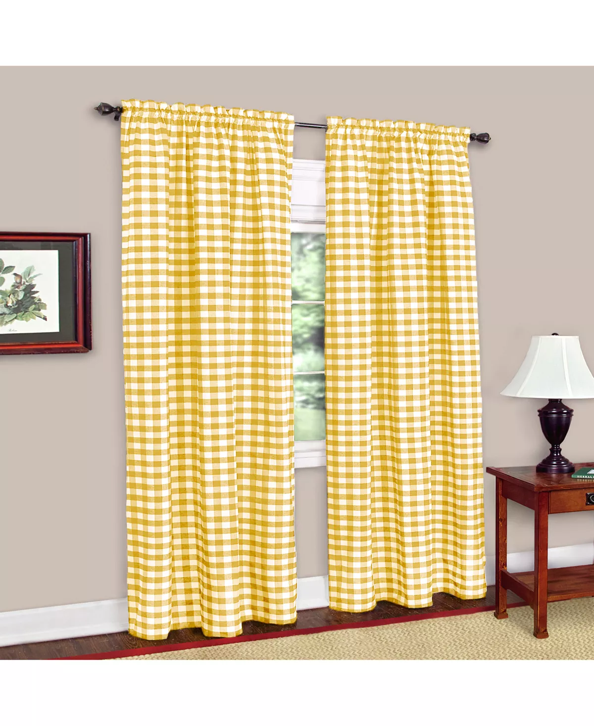 Achim Buffalo Check Window Curtain Panel, 42x63 - Image 7