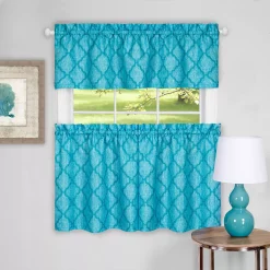 Achim Colby Window Curtain Tier Pair And Valance Set, 58x24