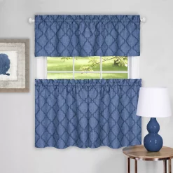 Achim Colby Window Curtain Tier Pair And Valance Set, 58x36