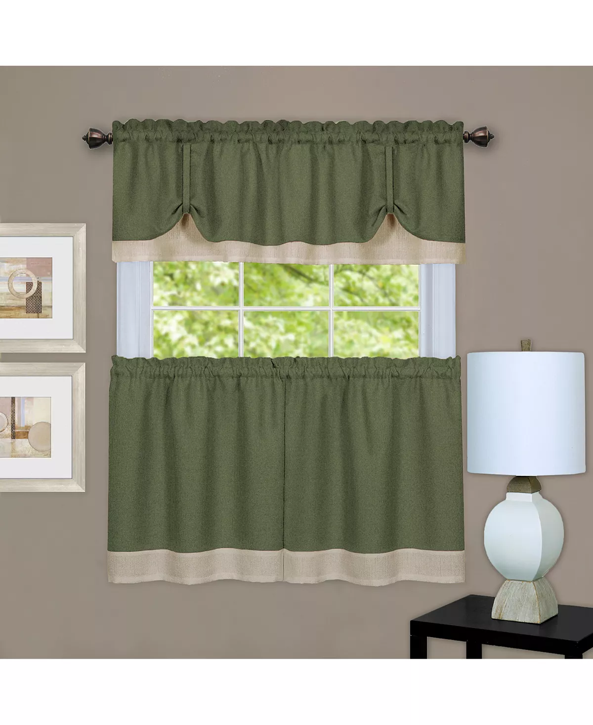 Achim Darcy Window Curtain Tier And Valance Set, 58x24 - Image 3