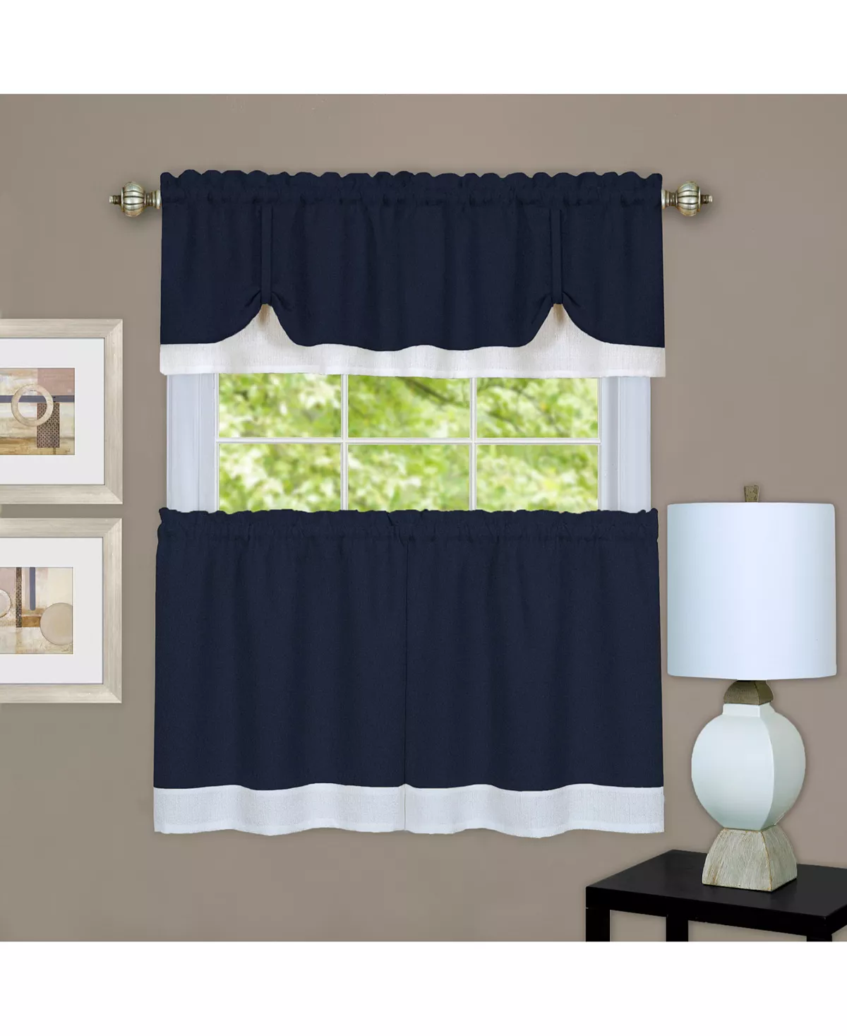 Achim Darcy Window Curtain Tier And Valance Set, 58x24 - Image 4