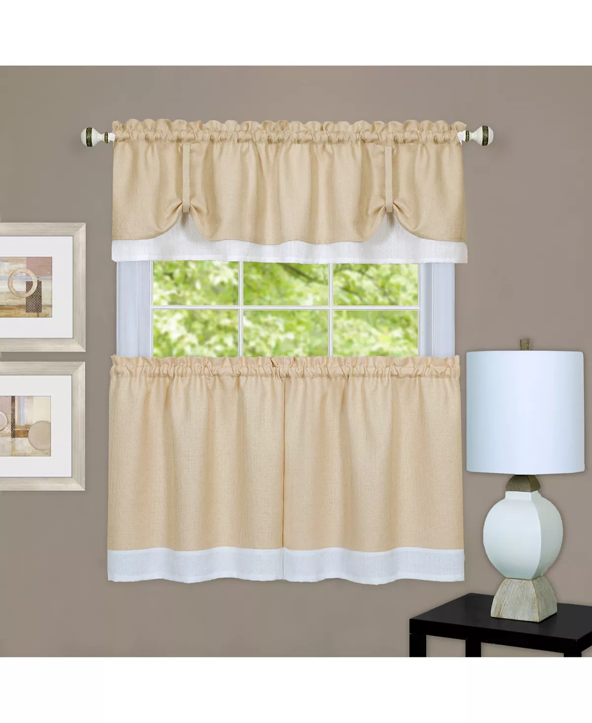 Achim Darcy Window Curtain Tier And Valance Set, 58x24 - Image 5
