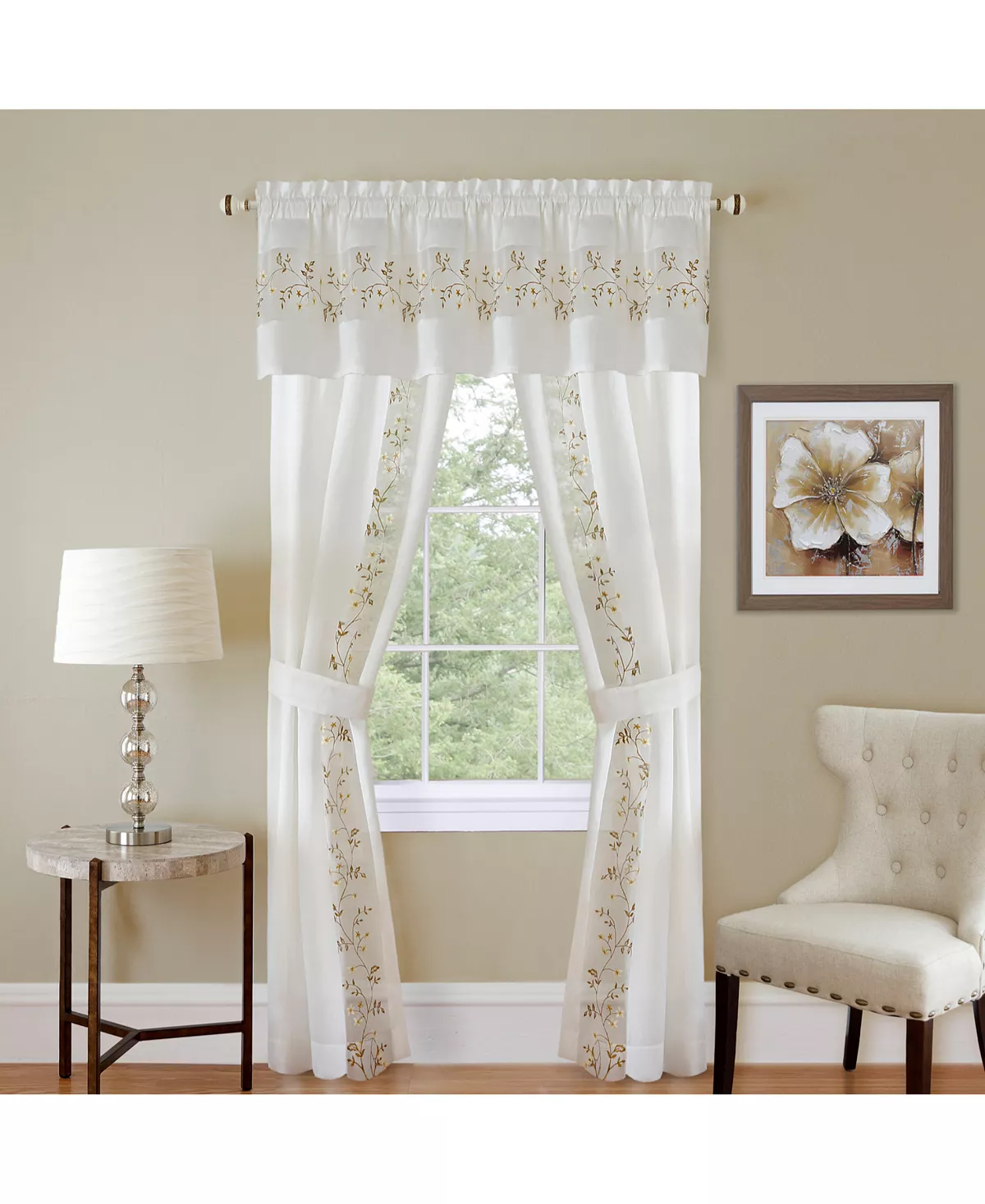 Achim Fairfield 5 Piece Window Curtain Set, 55x84