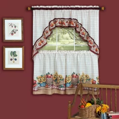 Achim Farmer's Market Printed Tier And Swag Window Curtain Set, 57x24