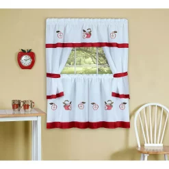 Achim Gala Embellished Cottage Window Curtain Set, 58x36