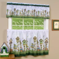 Achim Home Sweet Home Tier And Valance Window Curtain Set, 58x36