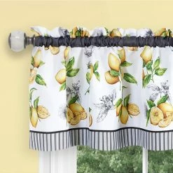 Achim Lemon Drop Tier And Valance Window Curtain Set, 58x36