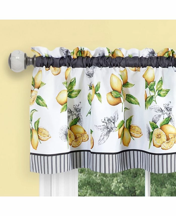 Achim Lemon Drop Tier And Valance Window Curtain Set, 58x36