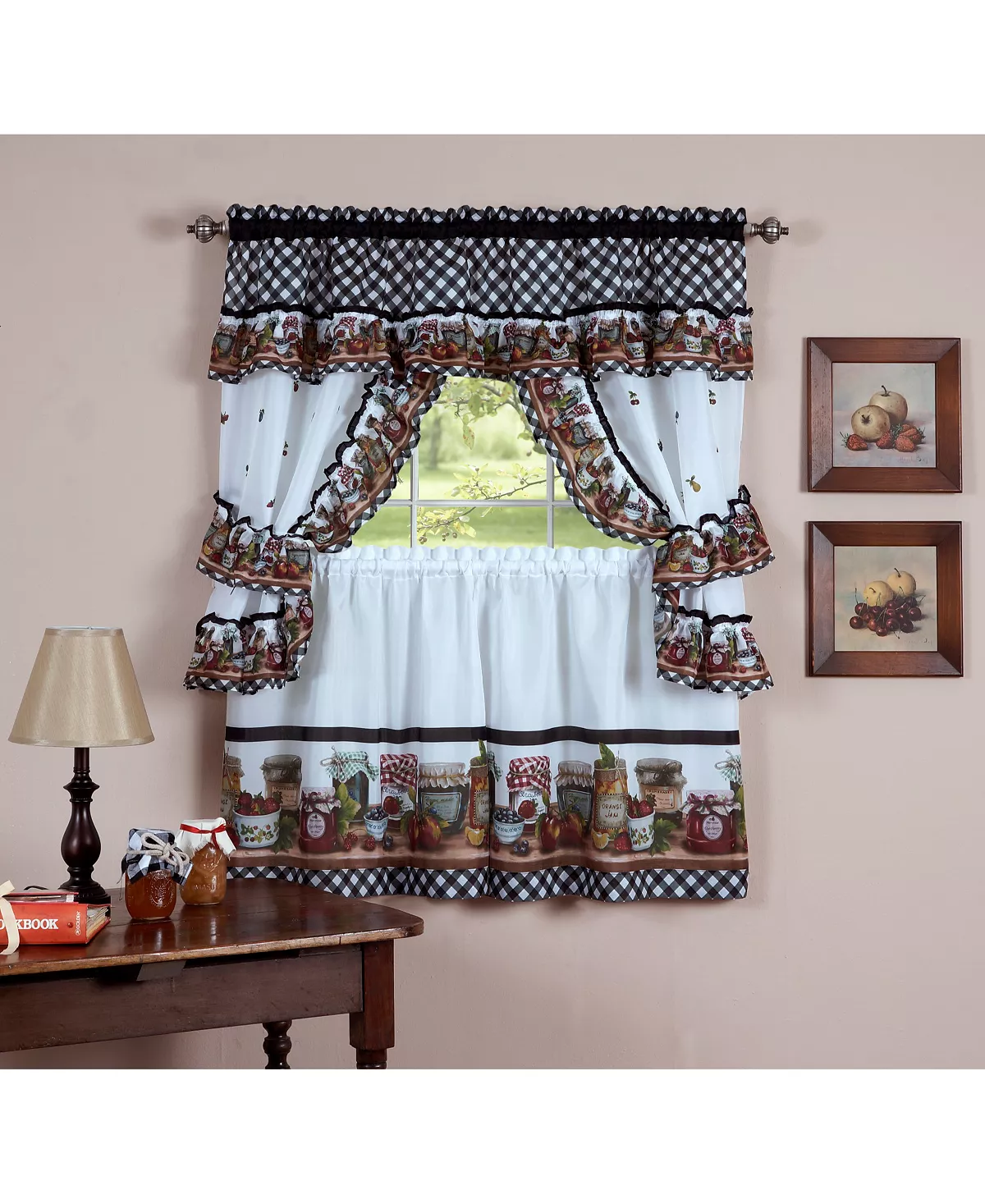 Achim Mason Jars Window Curtain Set, 57x36
