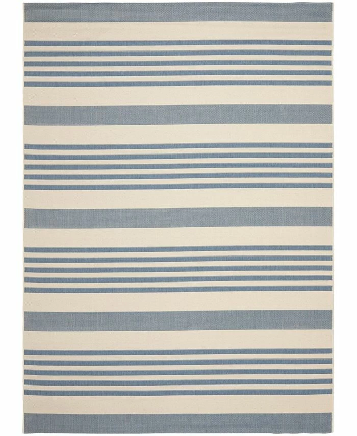 Safavieh Courtyard Beige And Blue 9' X 12' Sisal Weave Area Rug