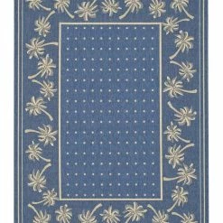 Safavieh Courtyard Blue And Ivory 4' X 5'7 Area Rug