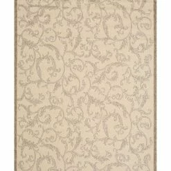 Safavieh Courtyard Natural And Brown 6'7 X 9'6 Area Rug