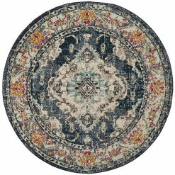 Safavieh Monaco Navy And Light Blue 3' X 3' Round Area Rug