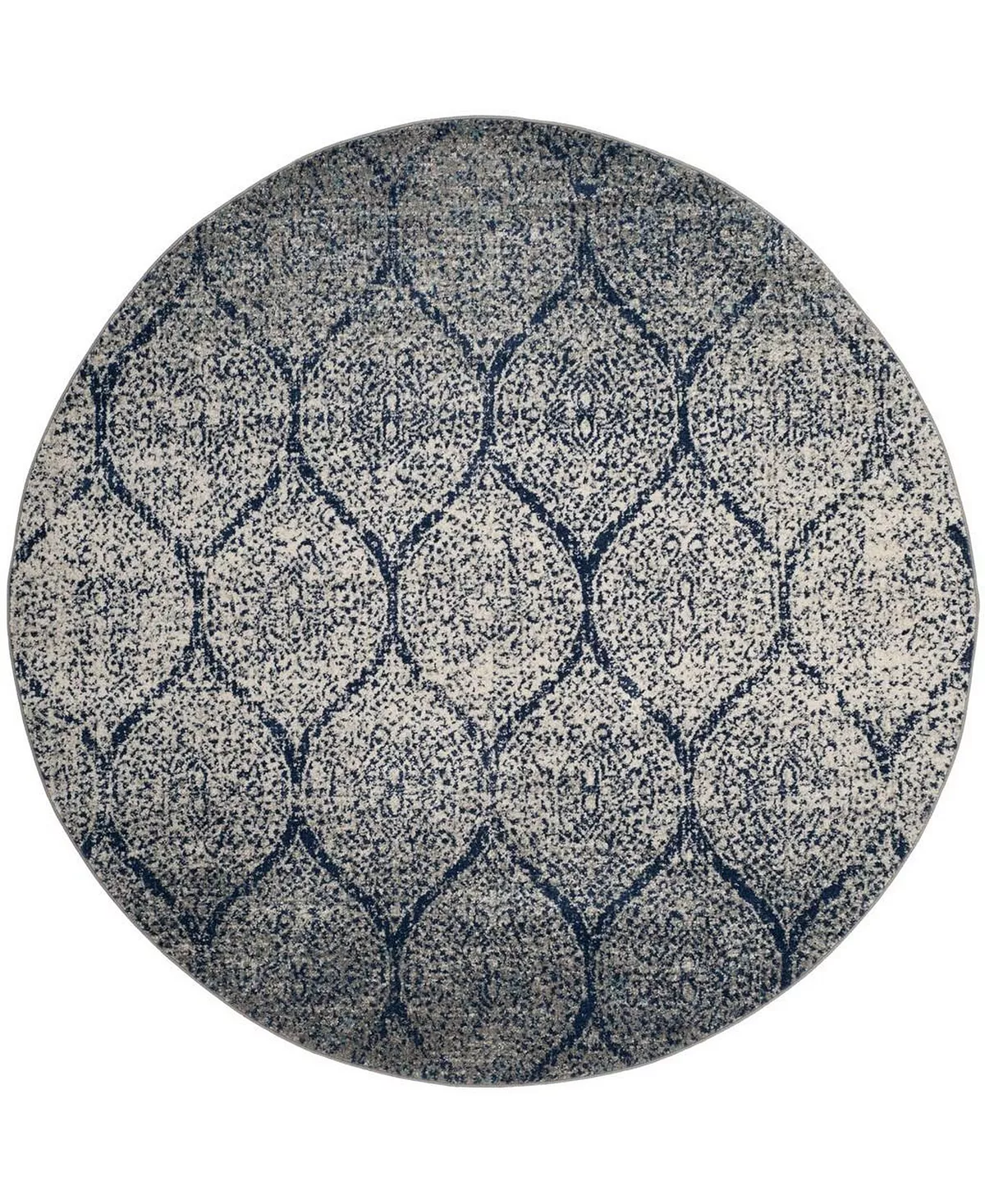 Safavieh Madison Navy And Silver 9' X 9' Round Area Rug - Image 2