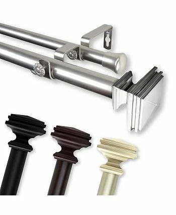 Rod Desyne Bedpost Double Curtain Rod 1 OD 28-48 Inch - Image 5
