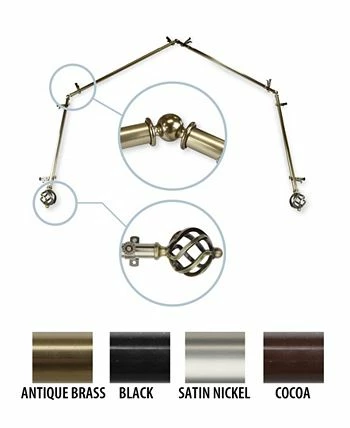 Rod Desyne Twist 4-Sided Bay Curtain Rod 13/16 Inch Dia - Image 6