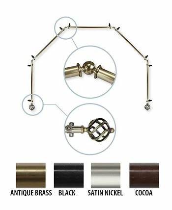 Rod Desyne Twist 5-Sided Bay Curtain Rod 13/16 Inch Dia - Image 6