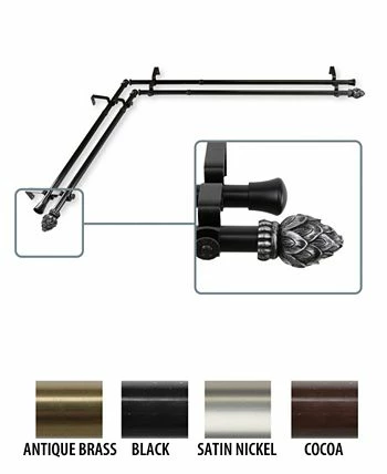 Rod Desyne Bud Corner Window Double Curtain Rod 0.8125 Diameter 48 - 84 - Image 3