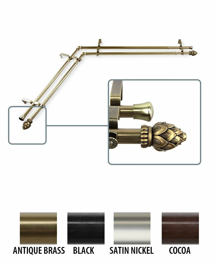 Rod Desyne Bud Corner Window Double Curtain Rod 0.8125 Diameter 48 - 84 - Image 4