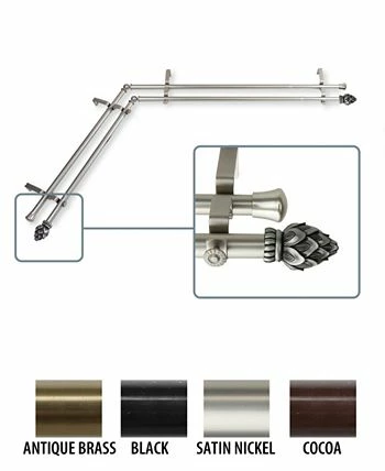 Rod Desyne Bud Corner Window Double Curtain Rod 0.8125 Diameter 48 - 84 - Image 5