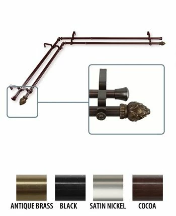 Rod Desyne Bud Corner Window Double Curtain Rod 0.8125 Diameter 48 - 84 - Image 6
