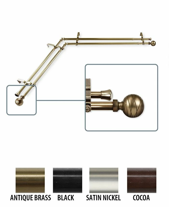 Rod Desyne Arman Corner Window Double Curtain Rod 0.8125 Diameter 66 - 120 - Image 4