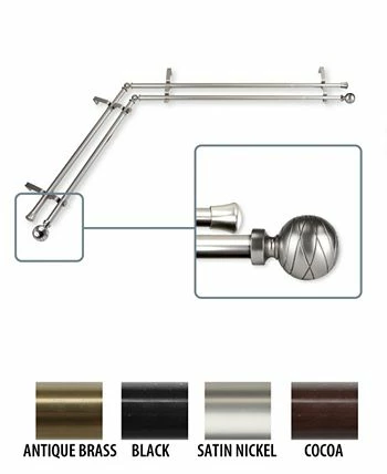 Rod Desyne Arman Corner Window Double Curtain Rod 0.8125 Diameter 66 - 120 - Image 5