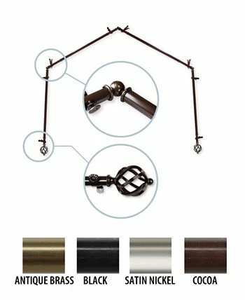 Rod Desyne Twist 4-Sided Bay Curtain Rod 13/16 Inch Dia - Image 2