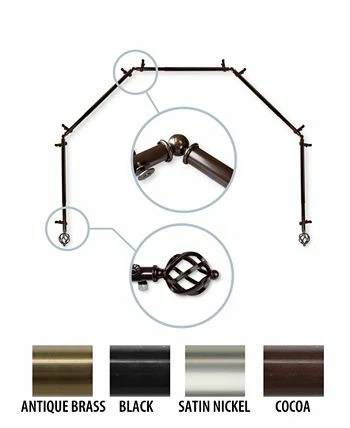 Rod Desyne Twist 5-Sided Bay Curtain Rod 13/16 Inch Dia - Image 2