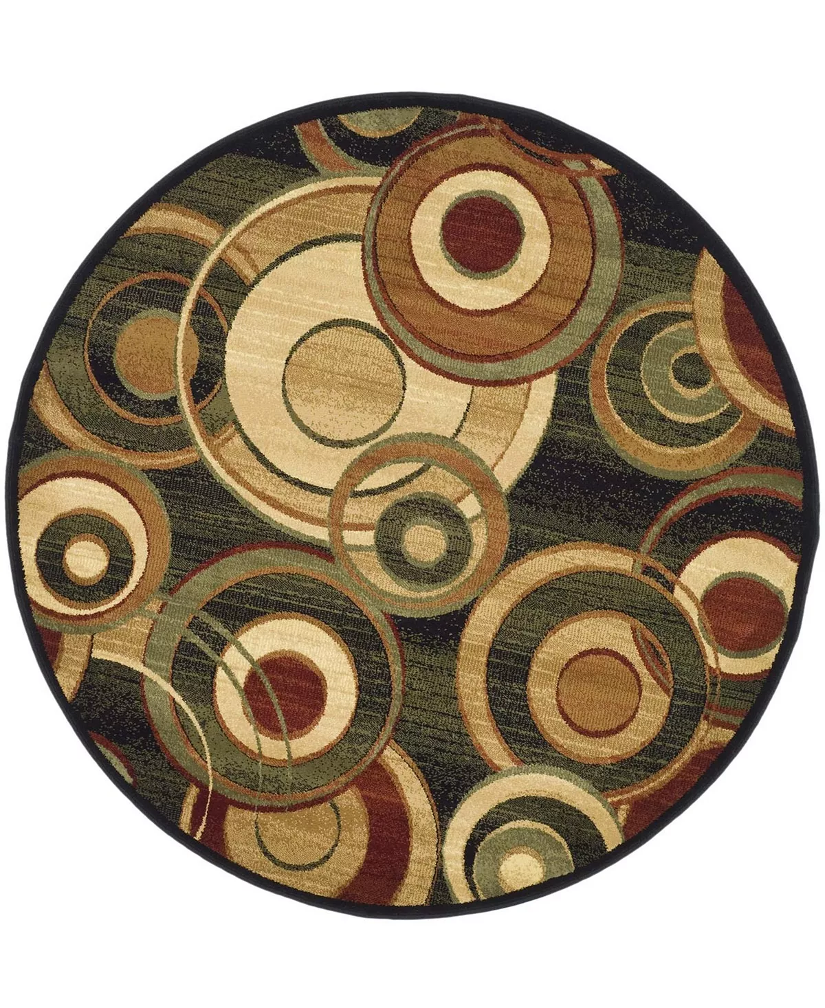 Safavieh Lyndhurst Black And Multi 7' X 7' Round Area Rug - Image 2