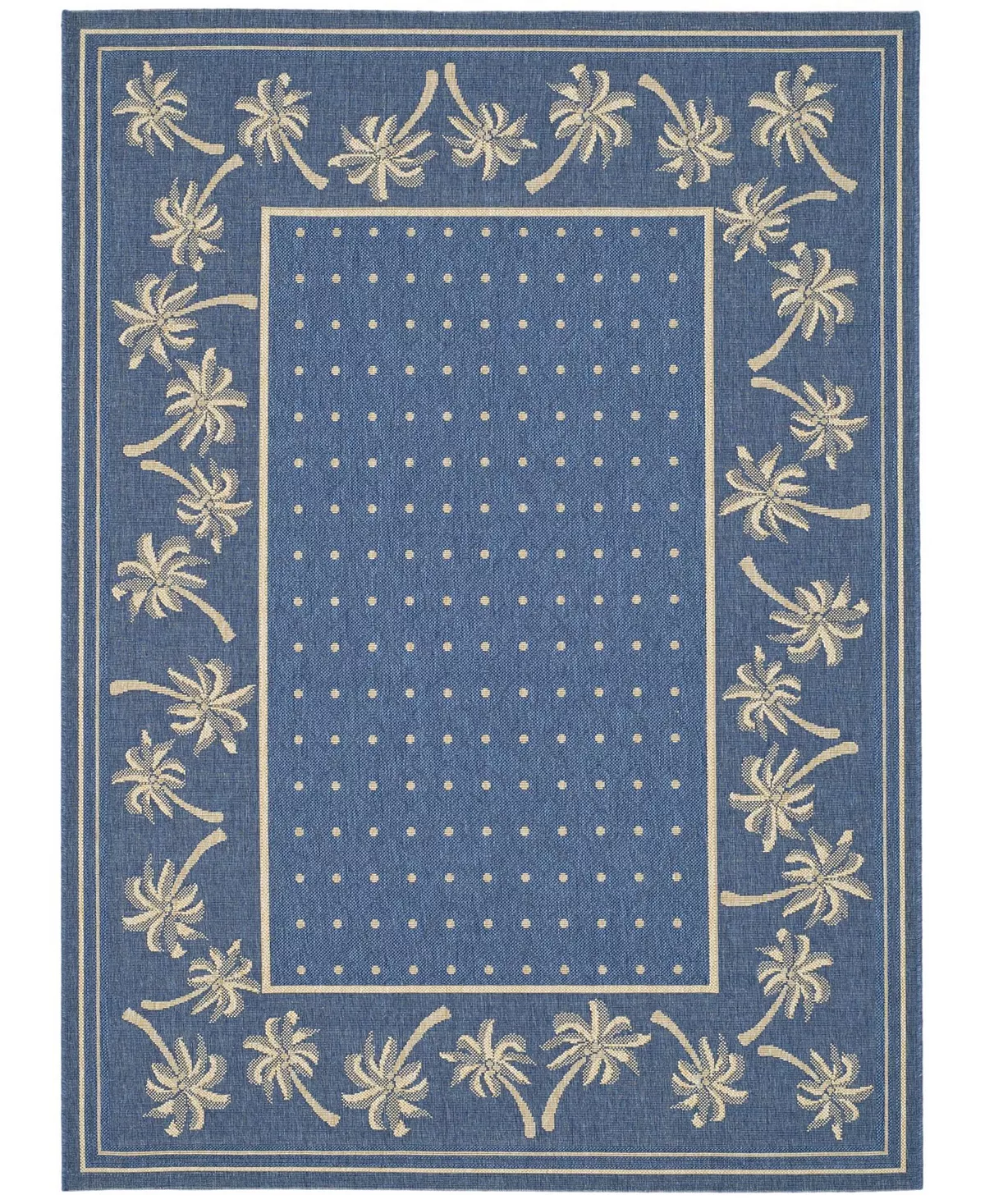 Safavieh Courtyard Blue And Ivory 4' X 5'7 Area Rug - Image 2