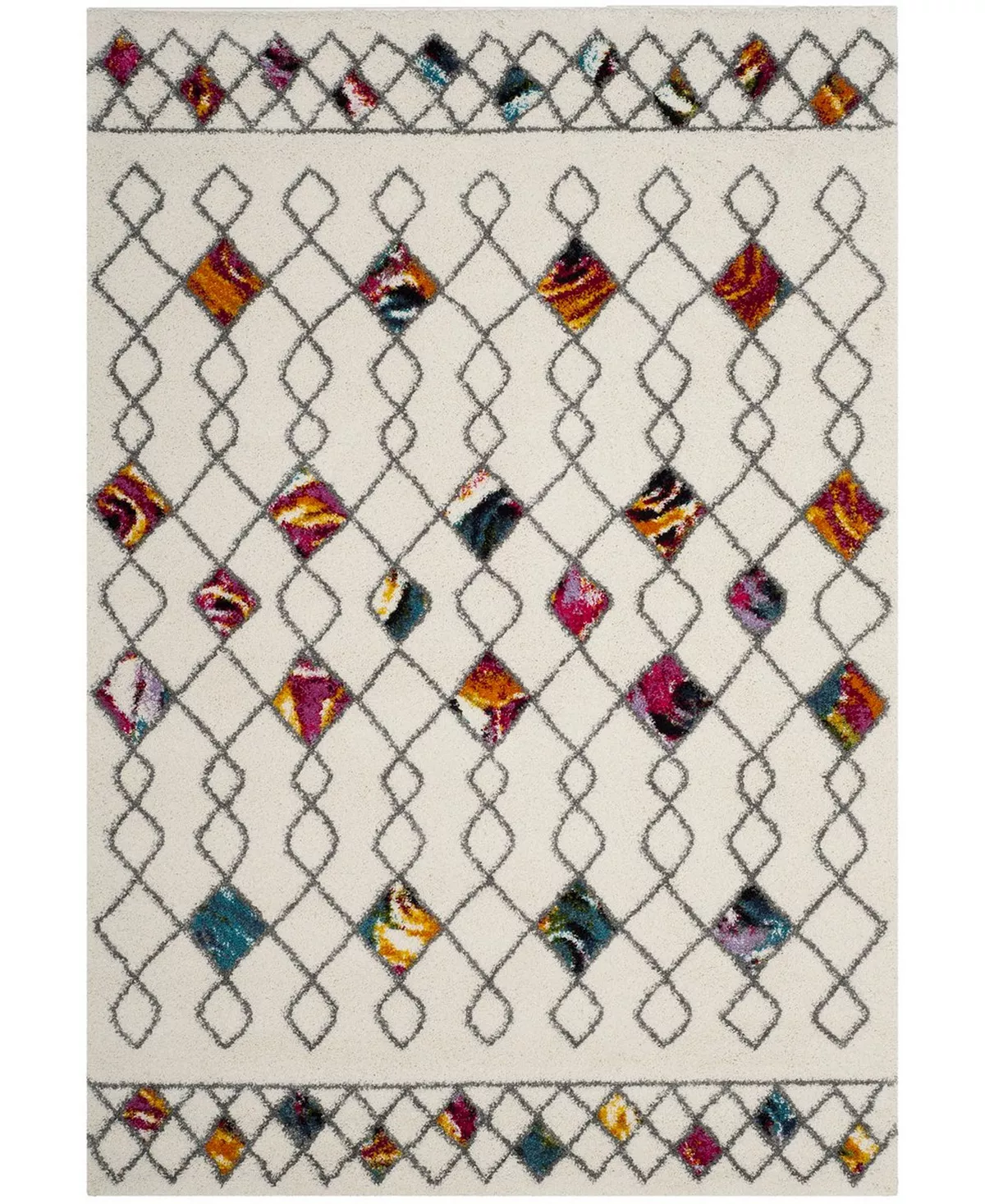 Safavieh Fiesta Cream And Multi 6'7 X 9'2 Area Rug - Image 5