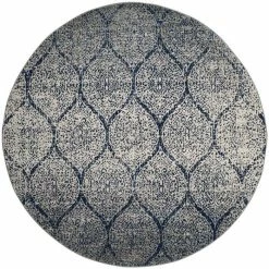 Safavieh Madison Navy And Silver 9' X 9' Round Area Rug