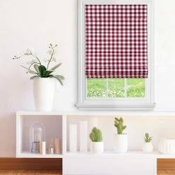 Achim Cordless Buffalo Check Roman Window Shade 27X64